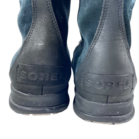 Sorel Explorer Joan Black Suede Womens 8 Waterproof Faux Fur Trimmed Boots - Picture 10 of 13